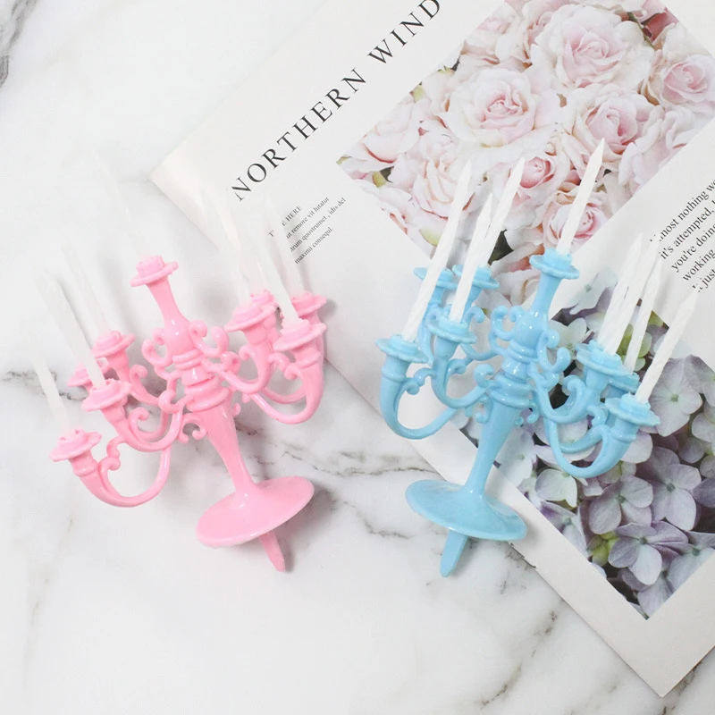 Cake Decoration Candlestick Candle Baking Retro European Luxury Birthday Party Wedding Small Plug-In Supplies Theme Girl
