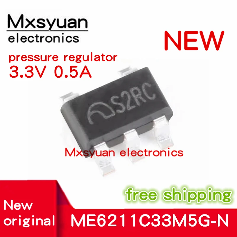 

1000PCS/LOT ME6211C33M5G-N ME6211C33M5G S2RC SOT-23-5 High Speed LDO Regulators 3.3V 500mA