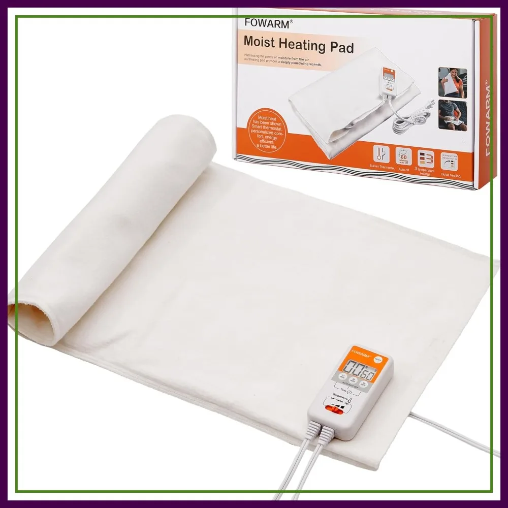 

Moist Heat Heating Pad for Back Neck Shoulder Period Cramps, Weighted Electric Pad for Deep Pain Relief, Auto Shut Off, Washable Cover, 11.8"x26"