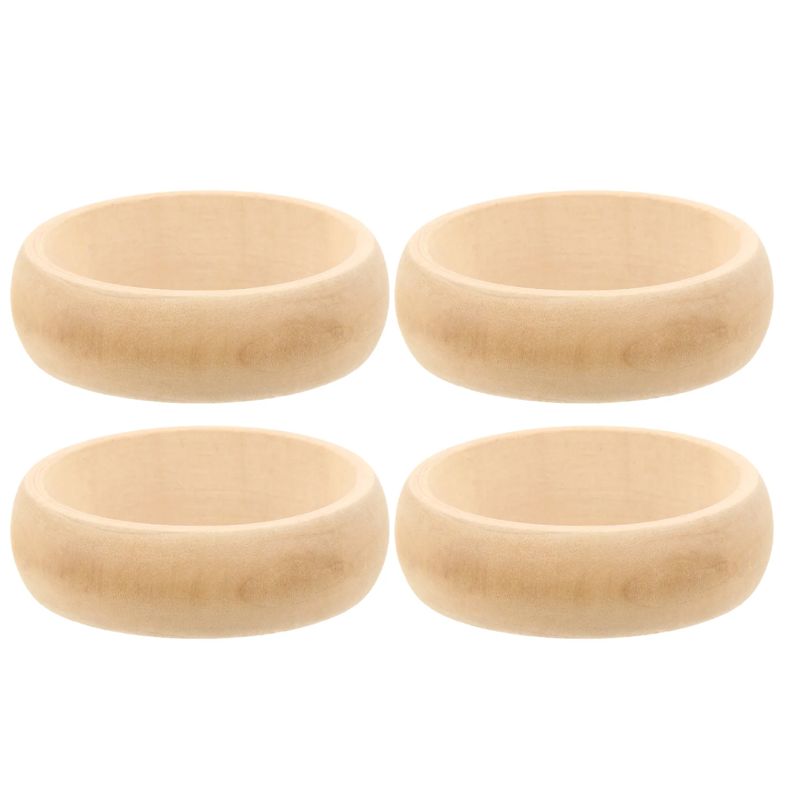 

4 Pcs Wooden Bracelets Kids Crafting Unfinished Wood Bangle Blanks Handmade Toys Paintable Circles Sewing Accessories