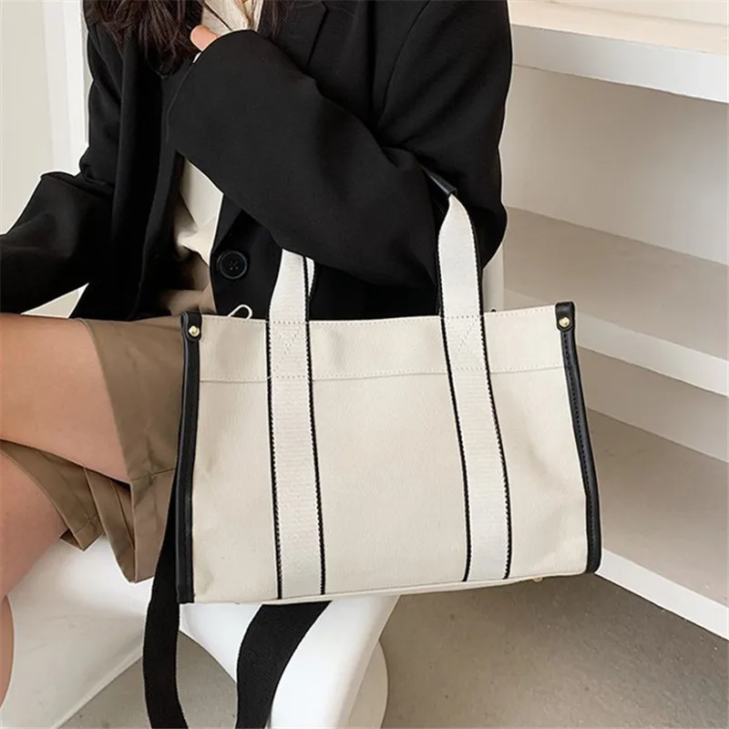 New Fashion Women\'s Canvas Large Capacity Casual Tote Handbag Luxury Designer Shoulder Bag For Ladies High Quality Crossbody Bag