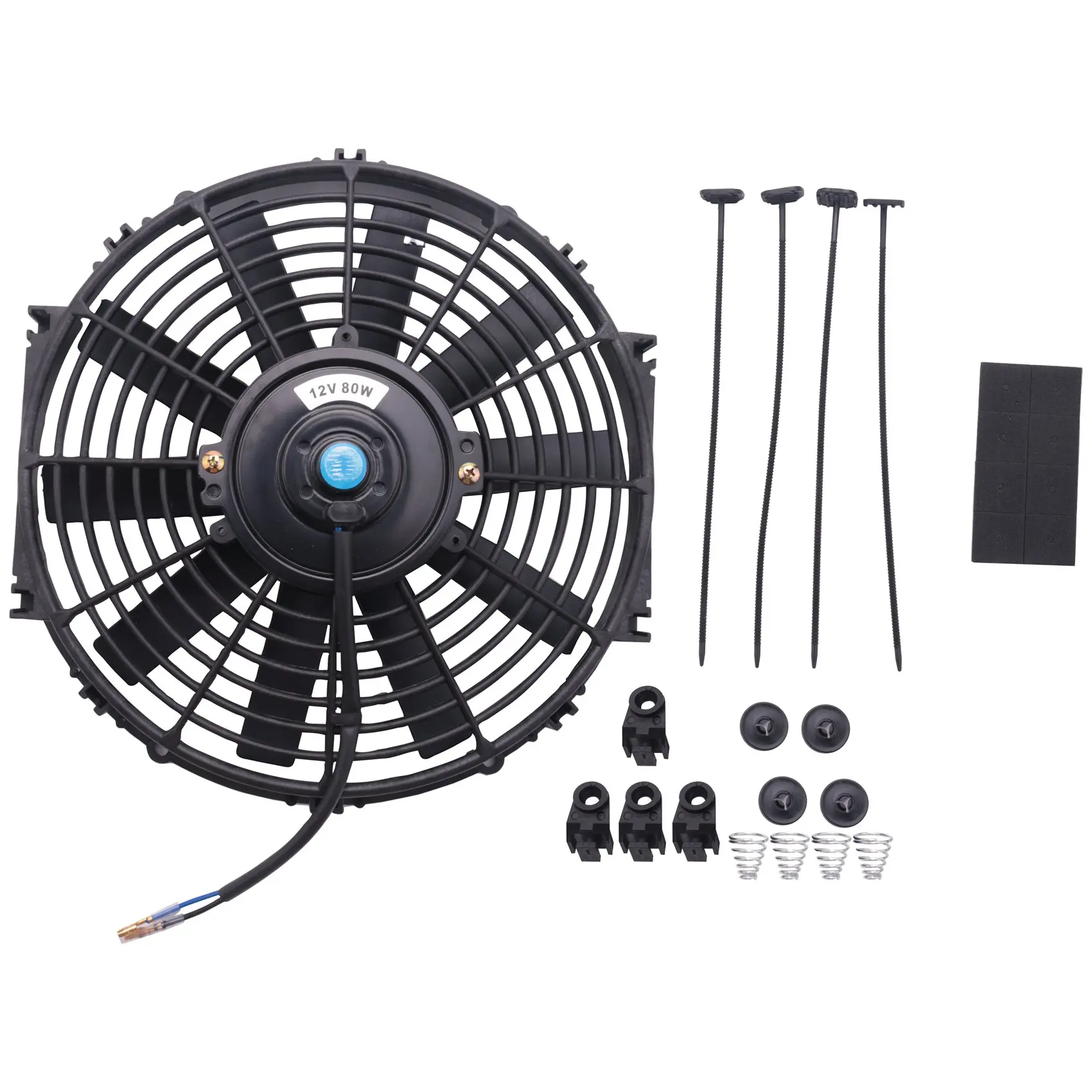 Universal 12 inch Car Water Oil Cooler Dc12V 90W Pull/Push Bend Black Blade Electric Cooling Radiator Fan For Car Kart