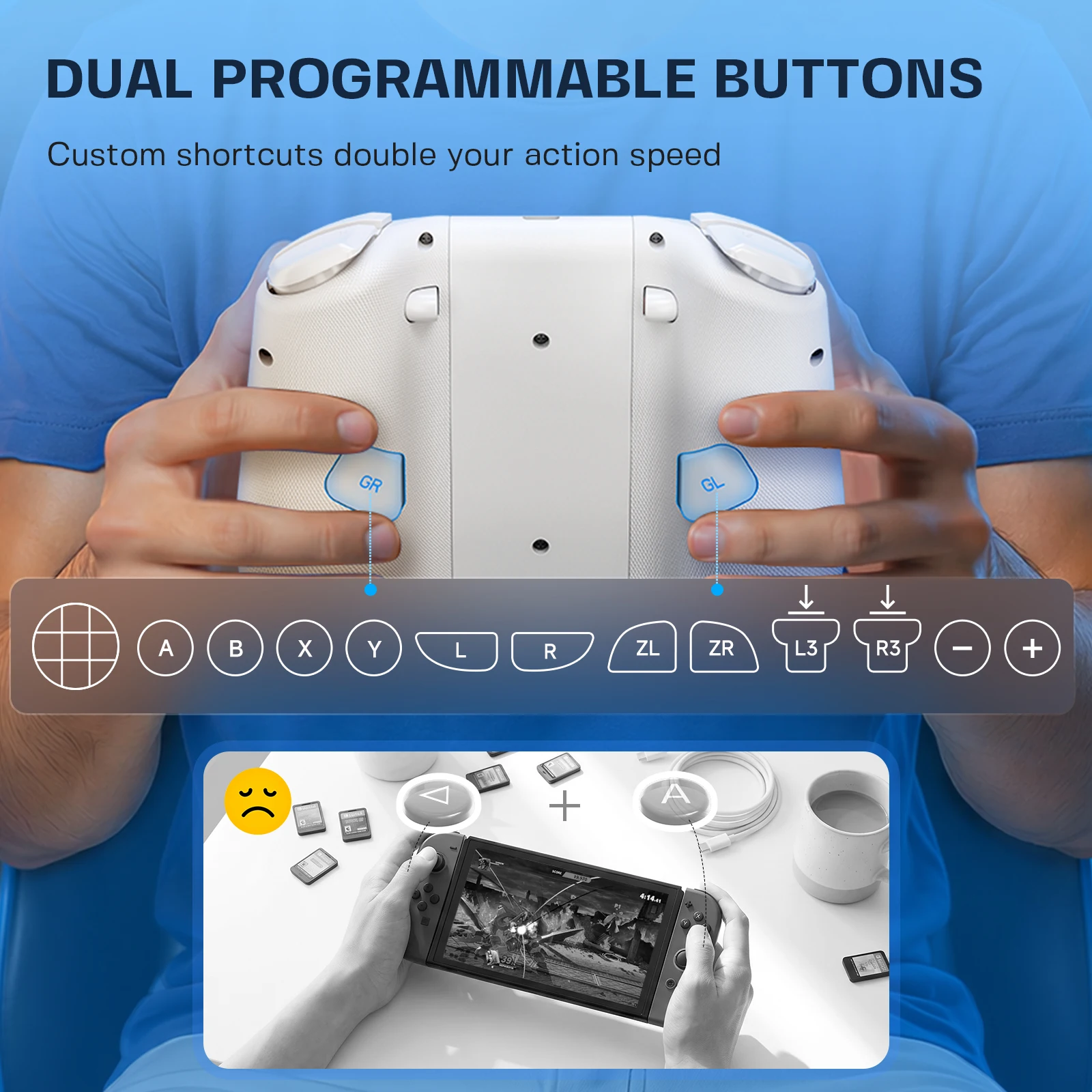 NYXI Hyperion 3 Kabelloser JoyPad für Switch 2 Weiß – Detail 16