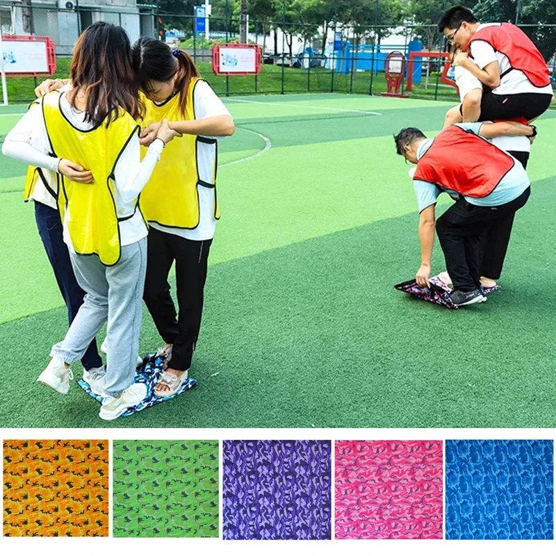 Bambini adulti girare la foglia giochi all'aperto panno mimetico 1M/1.5M puntelli Team Building interazione espandere l'allenamento divertimento sport