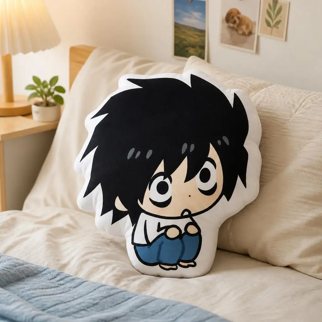 Anime L Lawliet Deaths Notes Plush Pillow Cushion Irregular Stuffed Throw Pillow Home Decor Gift Sofa Bed Couch