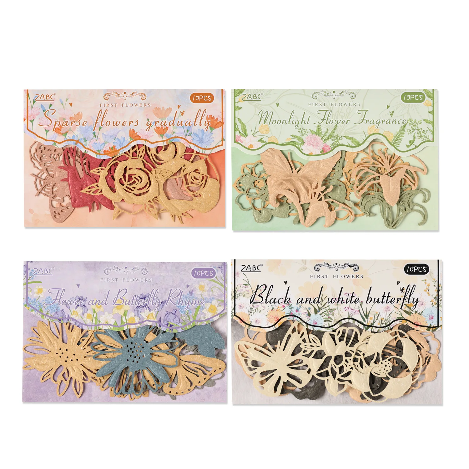 

24sets/lot Memo Pads Material Paper Flower Shadow Light Drawing Junk Journal Scrapbooking Paper Background Decoration Paper