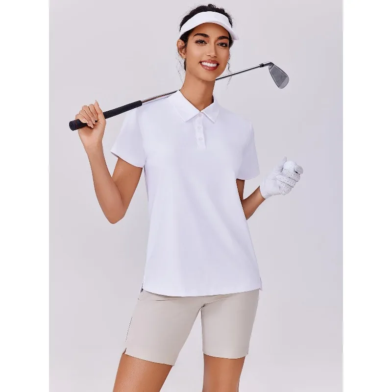 Women'S Golf Shirt UPF 50+ Polo Shirts Short Sleeve Tennis Tops Collared with 3 Button Athletic T Shirt