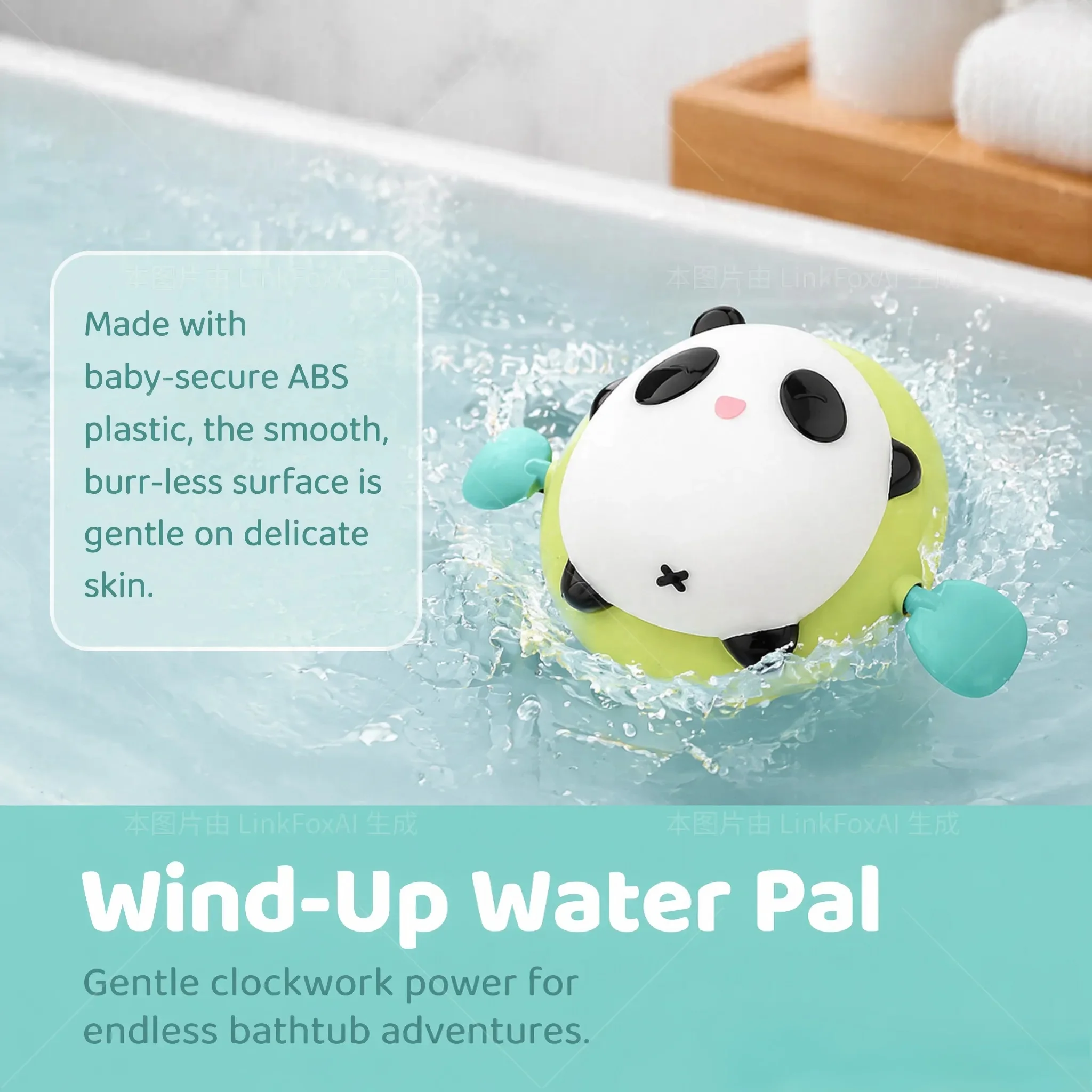 4-Pack Pull String Bath Toys – Cute Animal Riders on Flying Fish, No Battery Needed, Fun for Toddler Bathing & Motor Skill Devel