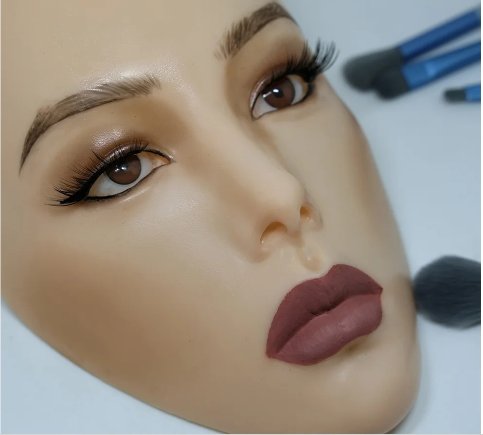 Modelo de silicona para maquillaje de cara completa, máscara Facial de silicona Real