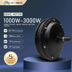 Ebike Hub Motor Fat Tire 1000W/2000W/3000W 48V 72V Brushless Non-gear Hub Motor Snow Bike for Electric Bike Conversion Kit