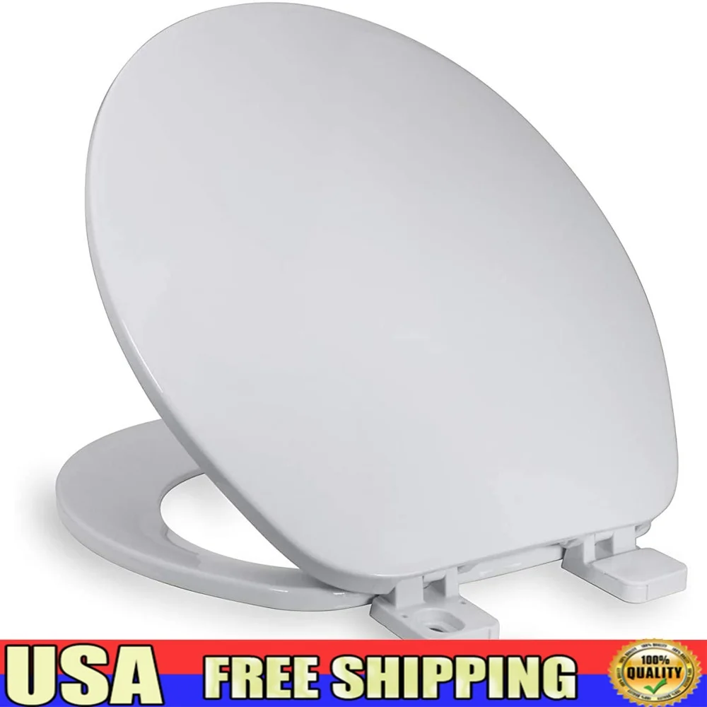 

Регулируемая петля, круглое сиденье для унитаза, прочный пластик, устойчивый к коррозии, белый, глянцевый, защита от ультрафиолета, соответствующий ANSI для жилых помещений