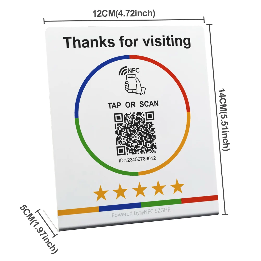 QR Tap NFC Stand Google NFC Review Card NFC Positive Review Card Stand Desktop Review Card QR code unlimited edits