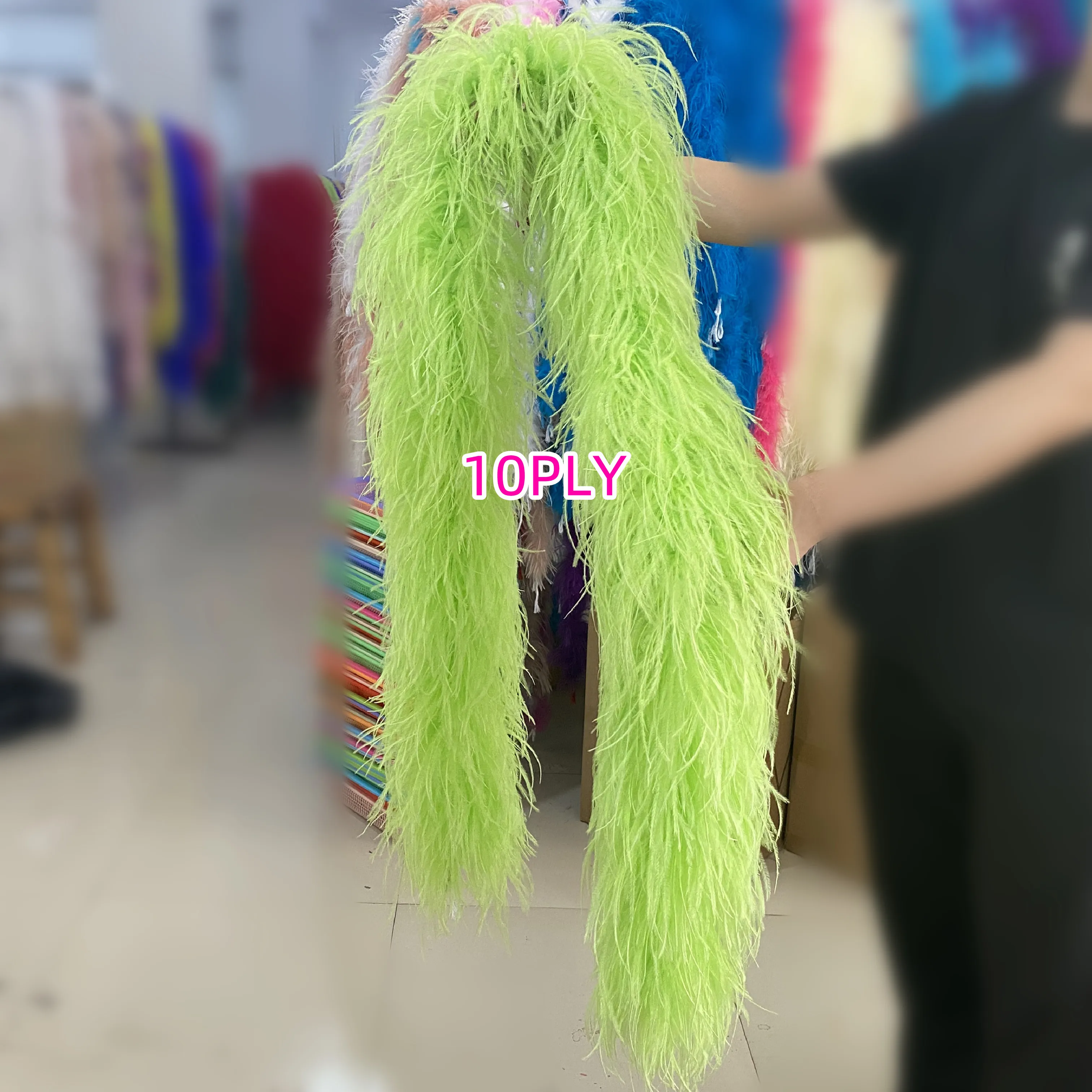 

2M Colored Ostrich Feather Trims Boa Fluffy for Crafts Wedding Party Clothing Sewing Decorative Plumes Shawl 3 6 10 20 25PLY