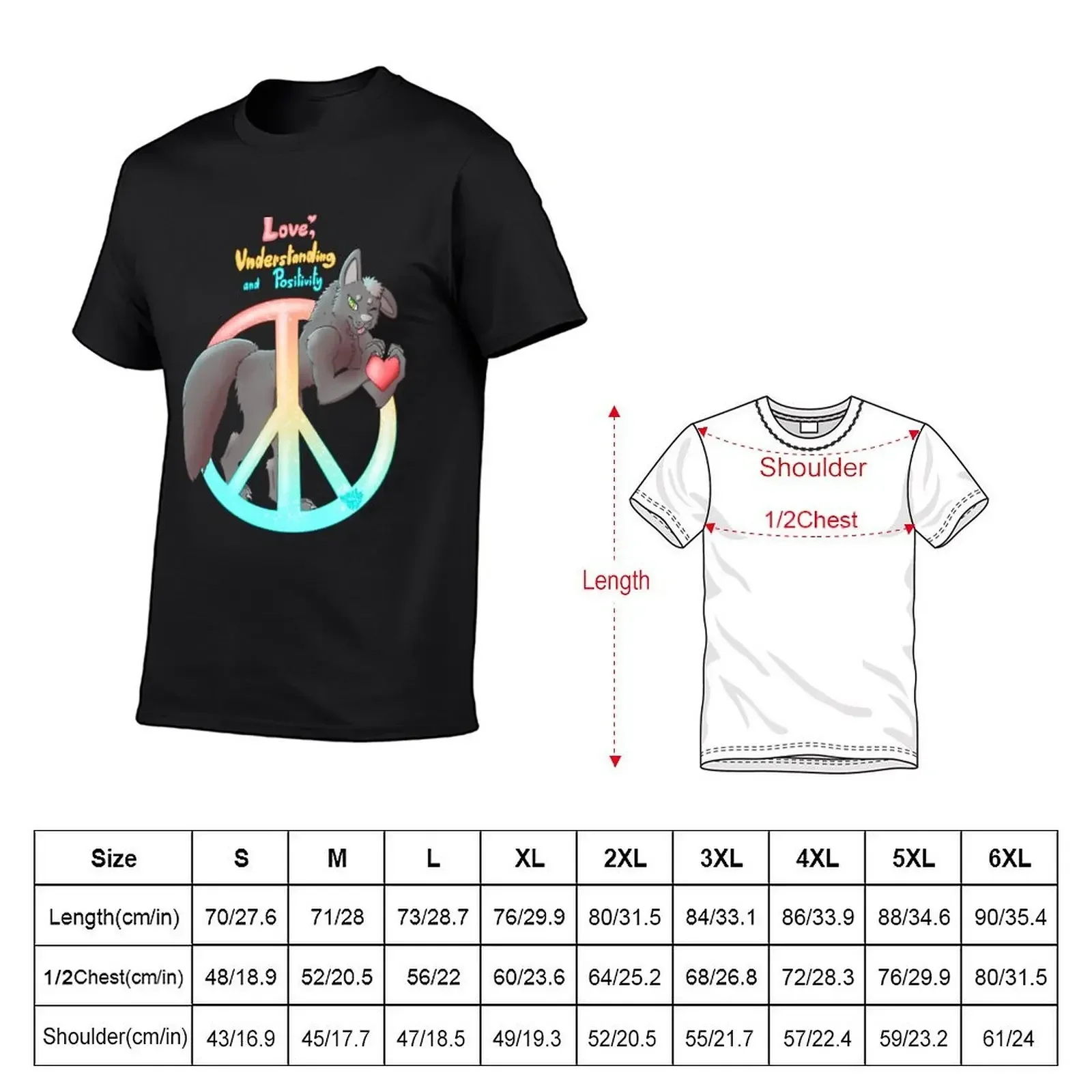 Love, Understanding & Positivity T-Shirt oversized t shirt anime figures customizeds mens t shirts pack