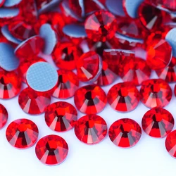 YANRUO 2058HF SS4-SS30 Light Siam Flat Back Hotfix Rhinestones Crystals Strass Glass Stone For Clothes Accessories