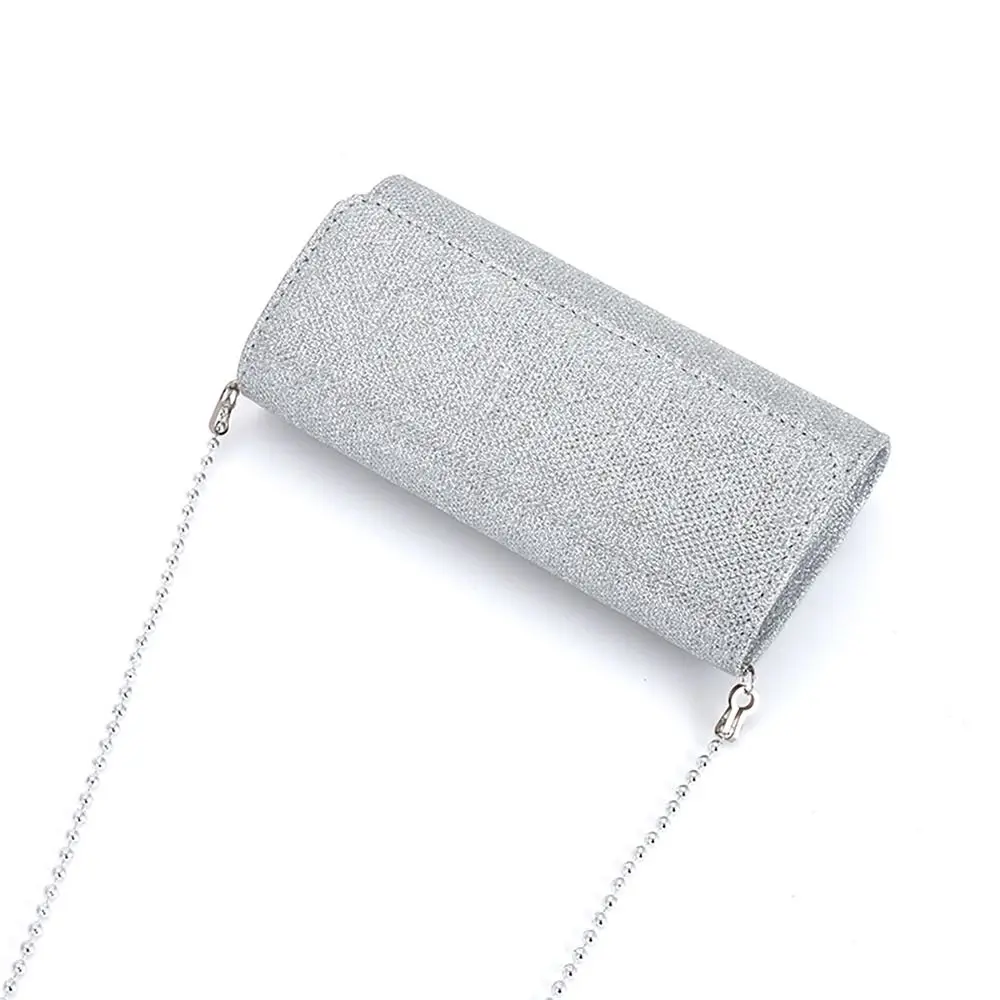 Chain Evening Bag Luxury Rhinestone Decor Underarm Banquet Clutch Cylinder Type Purse Women Female