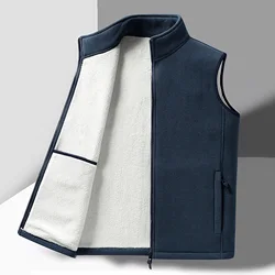 Hot Men Polar Fleece Vests Outdoor Vest Unisex Multi pocket Warm Windproof Winter New Hiking Ski Cargo Waistcoat