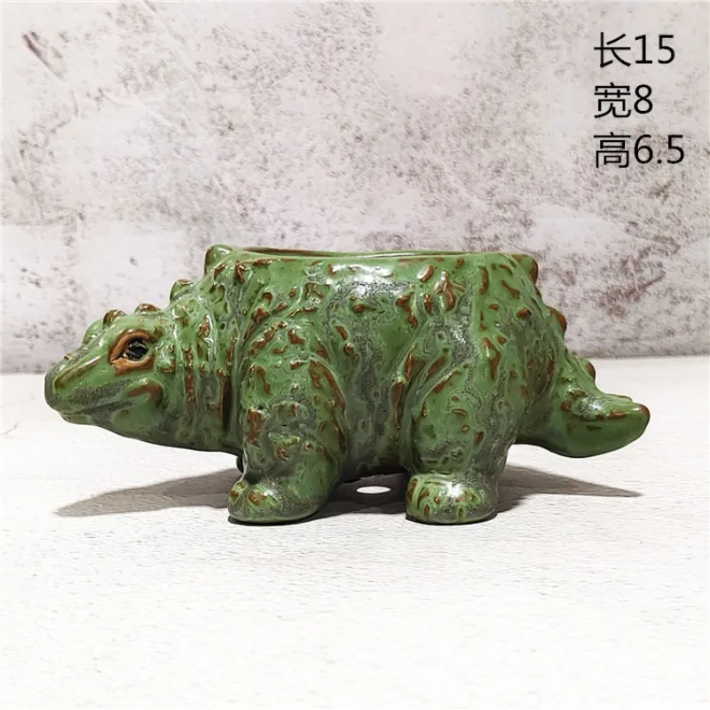 Cute Cartoon Dinosaur Ceramic Succulent Pot for Home Decor