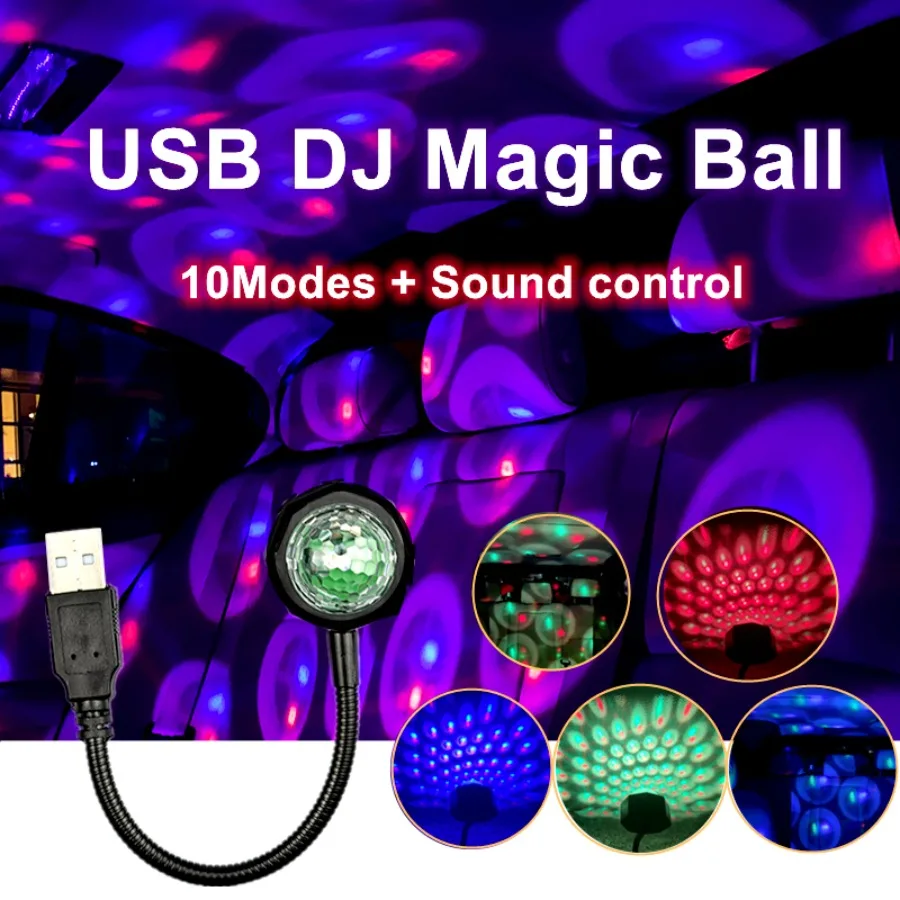 10 Modes USB Voice Control Colorful Projector Lamp Home Decor Night Light DC 5V Portable Atmosphere Light Photography Neon Light