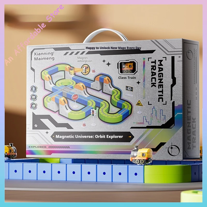 Set di mini treni elettrici con blocchi magnetici per bambini, per ragazzi e ragazze, giocattoli per bambini, regalo di compleanno