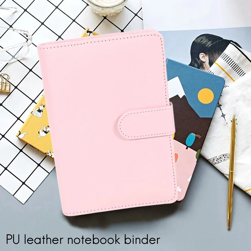 14 Bindzakken A6 Met Lederen Bindmiddel, 6 Ringen Budgetbindmiddel Met Contante Envelop, Geldbesparend Bindmiddel