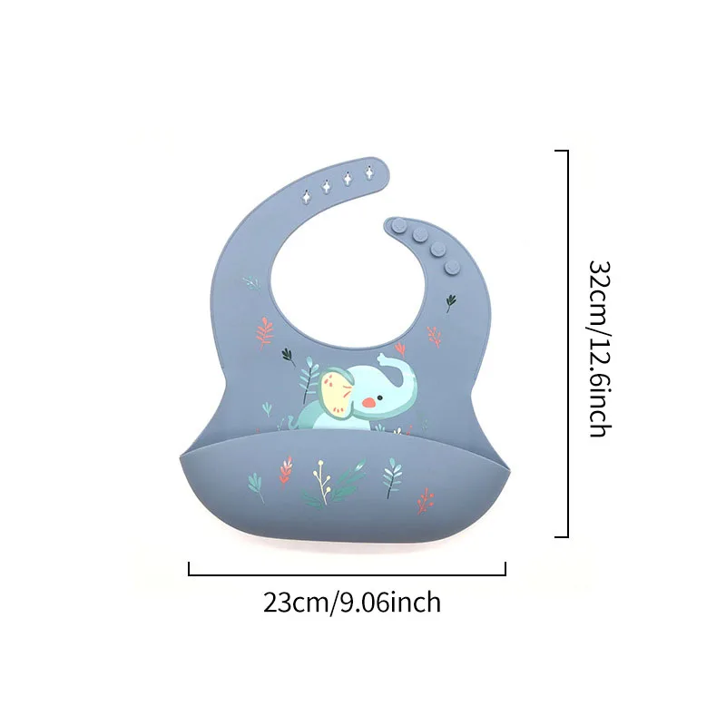 Silicone Children's Tableware Silicone Bib, Silicone Plate, Silicone Bowl and Spoon Set, Baby Bowl, and Infant Tableware.