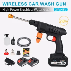 48V Car Washer Wireless High Pressure 100Bar Sprayer Car Wash Foam Generator Water Gun portable Cleaner Car Washing Machine 48V