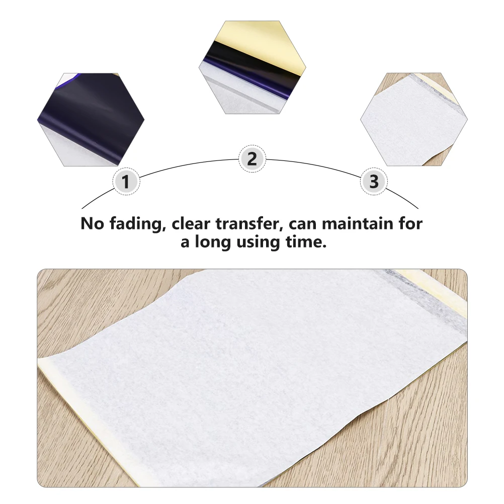 

50pcs Heat Transfer Reusable Thermal Stencil Sheets Tattoo Tracing Paper Clear Long Lasting Prints Craft Copy Paper For Diy