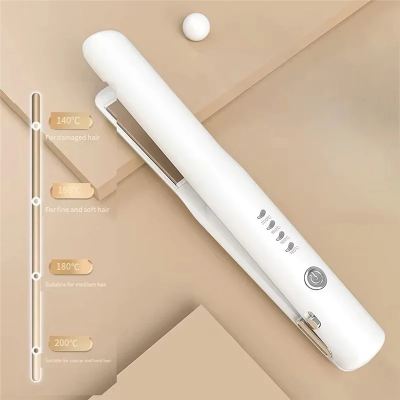 【استمتع لها】مكواة فرد الشعر الصغيرة ومجعد الشعر USB للسفر، مكواة تجعيد الشعر ثنائية الأغراض