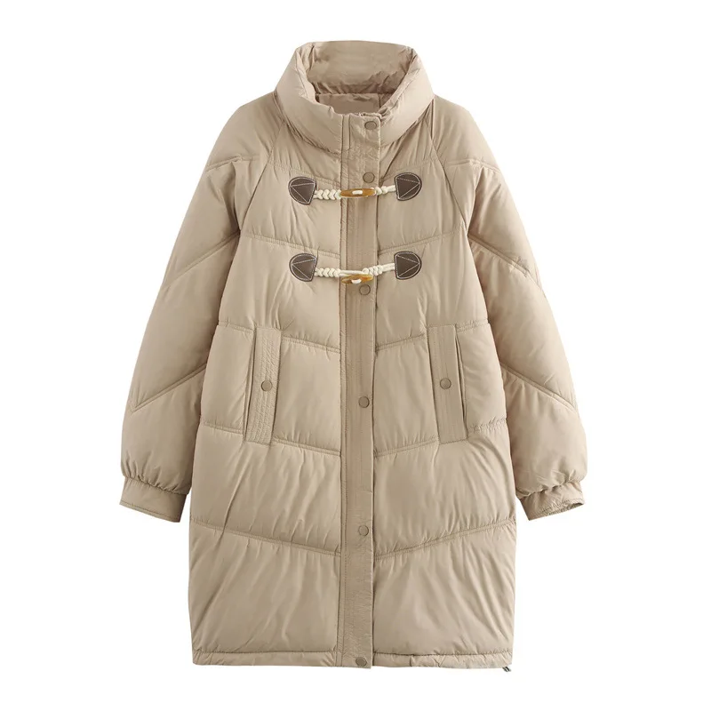 Parka à capuche longue avec poche pour femme, doudoune, grande taille, optique, chaud, neige, hiver, nouveau, 5 documents