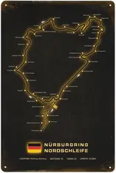 Nurburgring complete Metal Tin Sign Poster 8”×12” Painting Sign Funny Wall Vintage Art Decor Retro Plaque For Home Bar Pub Club