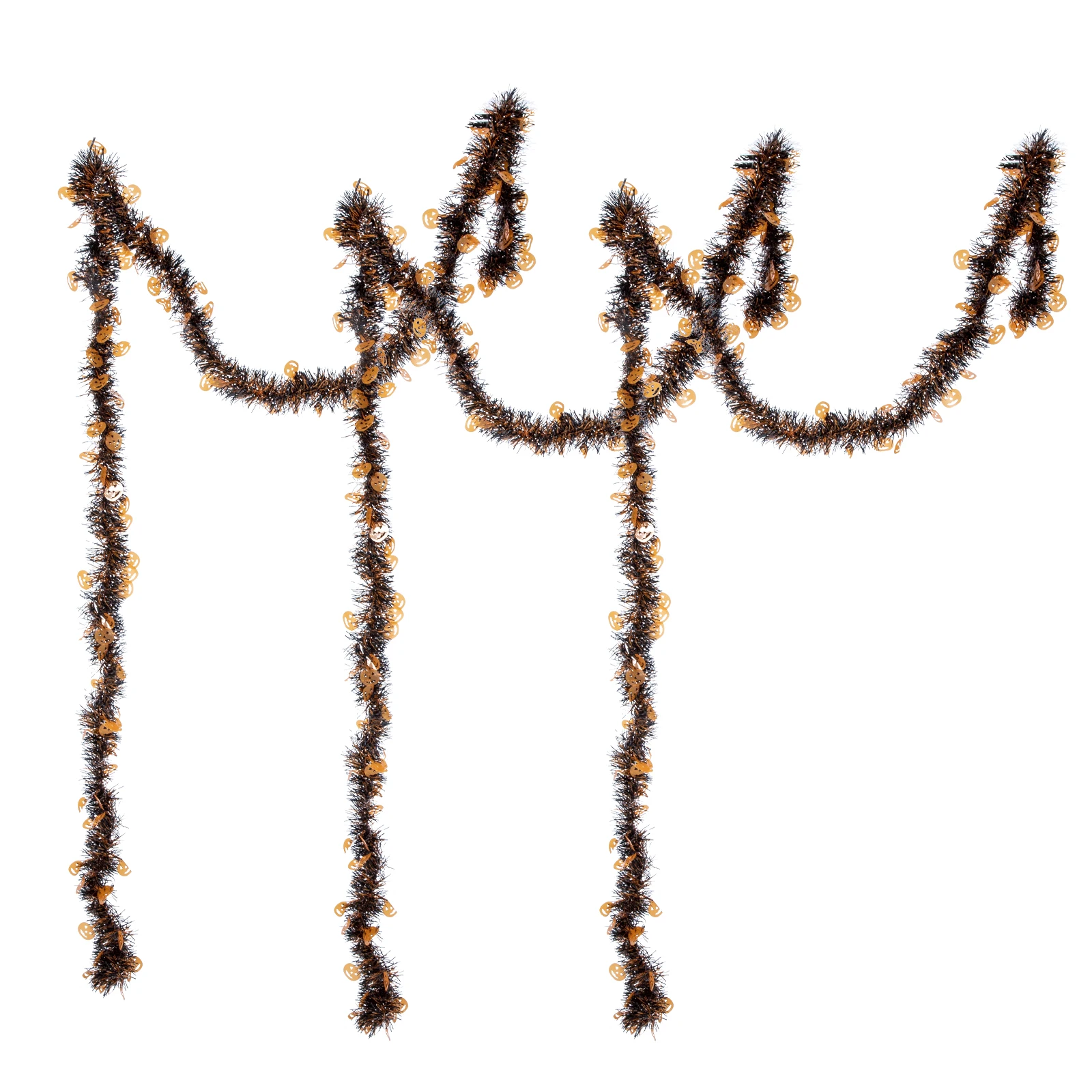 

3 Pcs Pumpkin Colored Bars Garlands Halloween Artificial Haloween Tinsel Tree The Pet Hanging