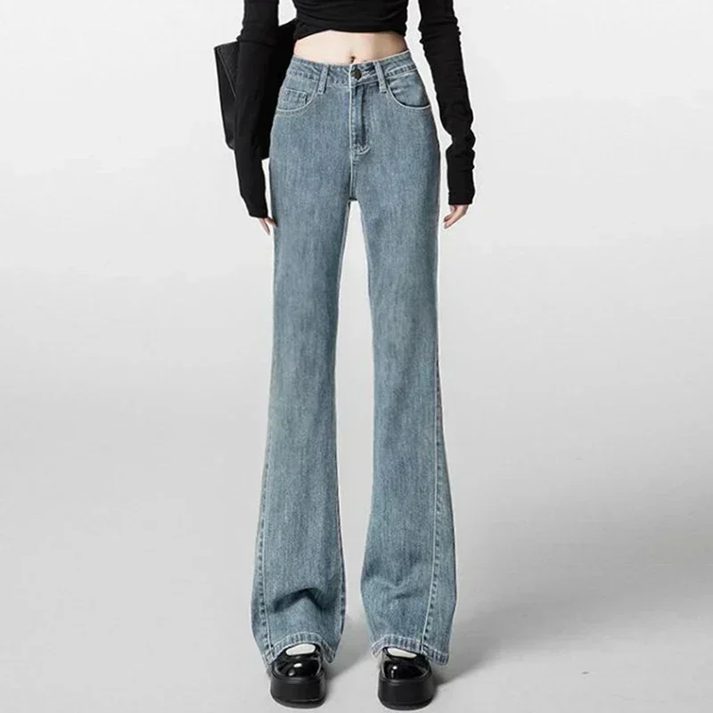 

Female Vintage New Casual Denim Trousers New WomanTraditional High Waist Flare Jeans Girls Fashion High Street Bell Bottom Pants