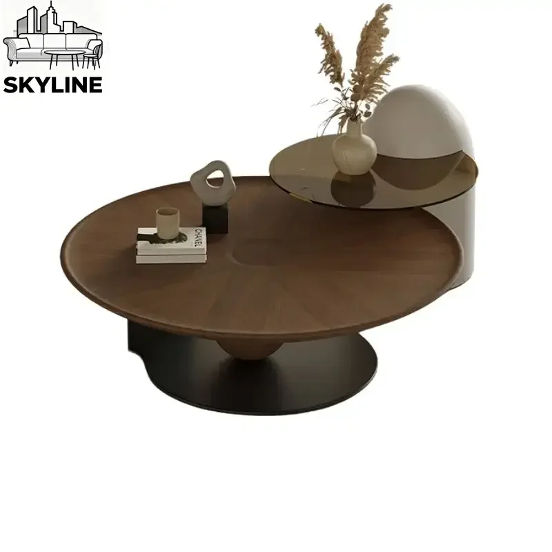 Luxury Round Coffee Tables Nordic Modern Transparent Hospitality Coffee Tables Bistro Glass Designer Table Basse Home Furniture