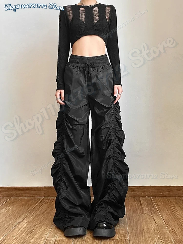 

Fashion Trend Personalized Self-Confidence Avant-Garde Cool All-Match Casual Loose Girl High Waist Wide Leg Lantern Pants