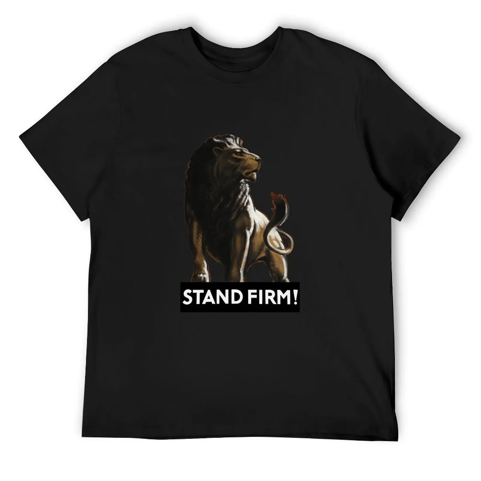 Stand Firm Lion -- WW2 Propaganda T-Shirt blanks rapper graphic tees blue archive anime stuff men t shirts