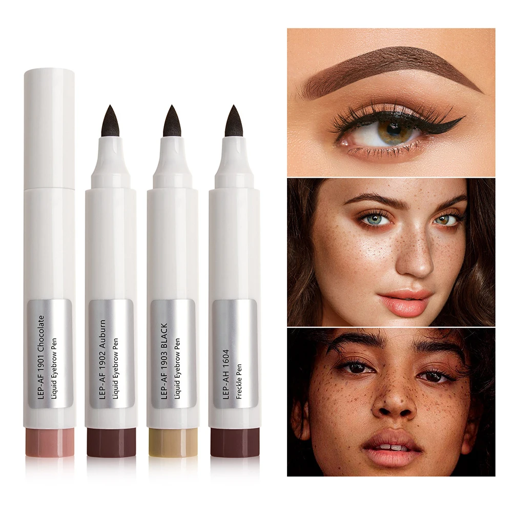 

4-color Private Label Liquid Eyeliner Pen Custom Bulk Waterproof Eyebrow Pencils Long-lasting Non-removable Freckle Makeup Vegan