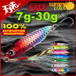 New Metal Cast Jig hooks Shore Casting Jigging Fish Sea Bass Fishing Lure Artificial Bait with Assist Hooks Tackle Tools 7-30g