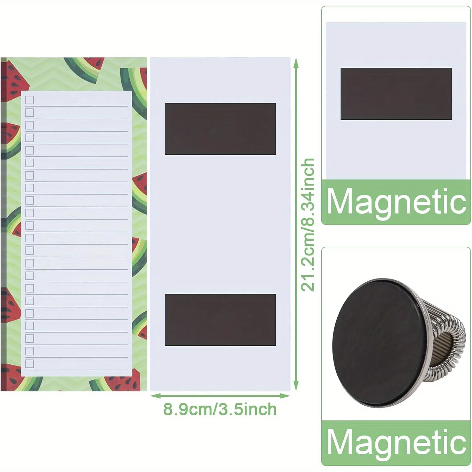 2 Packungen magnetischer Einkaufslistenblöcke und 1 magnetischer Stifthalter, 100 Reißblätter, magnetischer Einkaufslisten, magnetischer Stifthalter – Detail 1