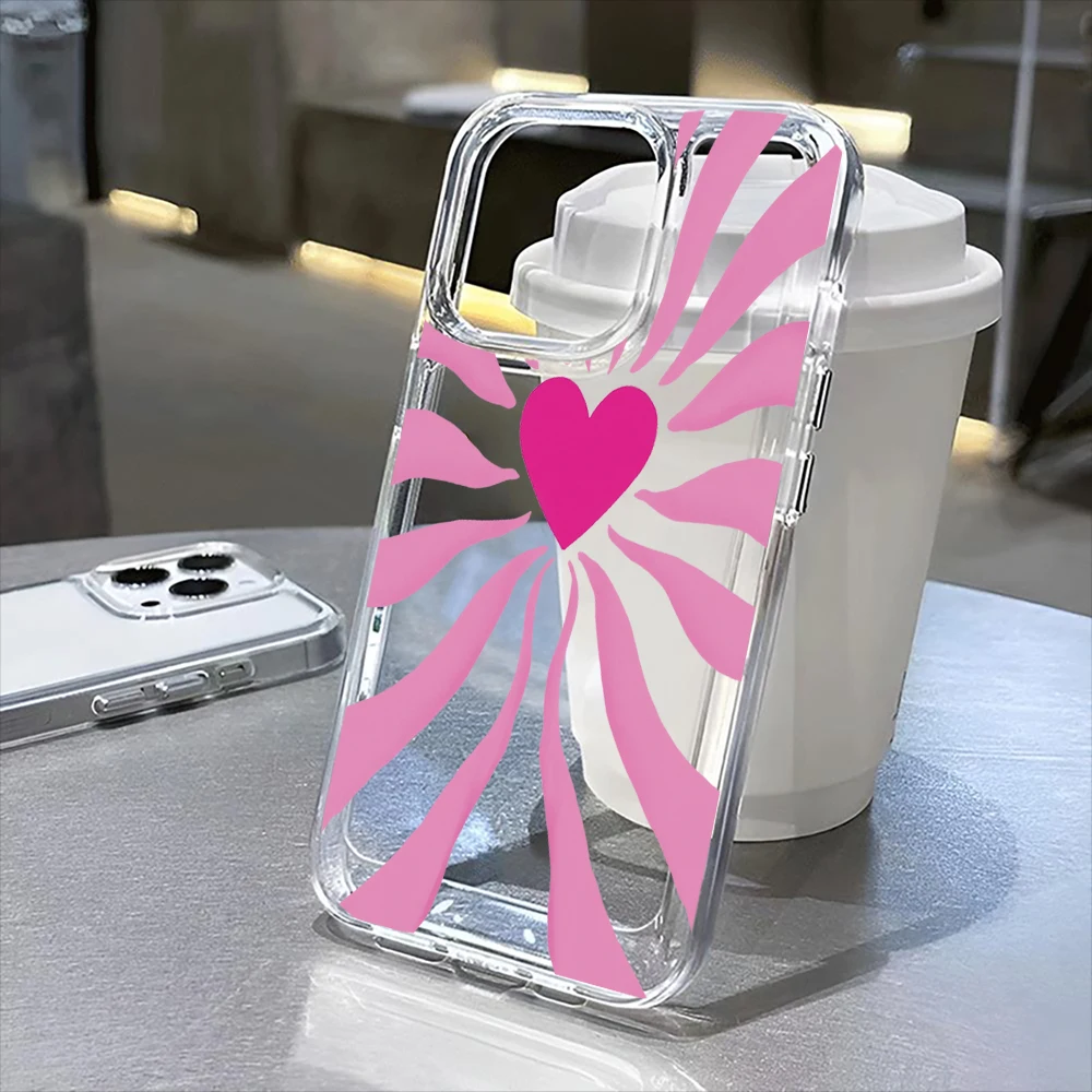 

Pink love Clear Case for iPhone16 Pro Max 16Pro 16Plus 16 15 Pro Max 15Pro 15Plus 15 13 13Pro 14 12 11Pro Max Plus