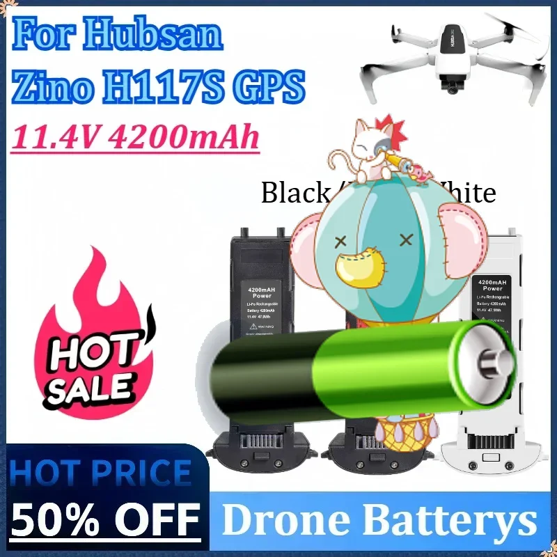 

11.4V 4200mAh Flight Battery for Hubsan H117S Zino Pro GPS RC Quadcopter Spare Parts for RC FPV Racing Camera Drone Batterys
