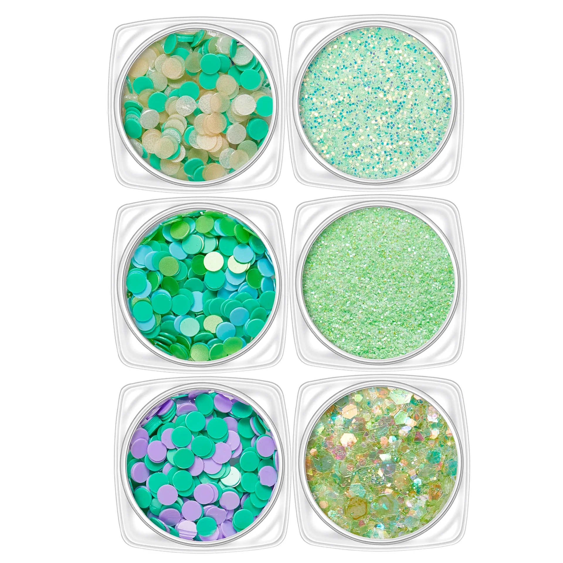 2025 New Nail Art Glitter Sequins Summer Mint Series Handmade Wear Nail Decoration