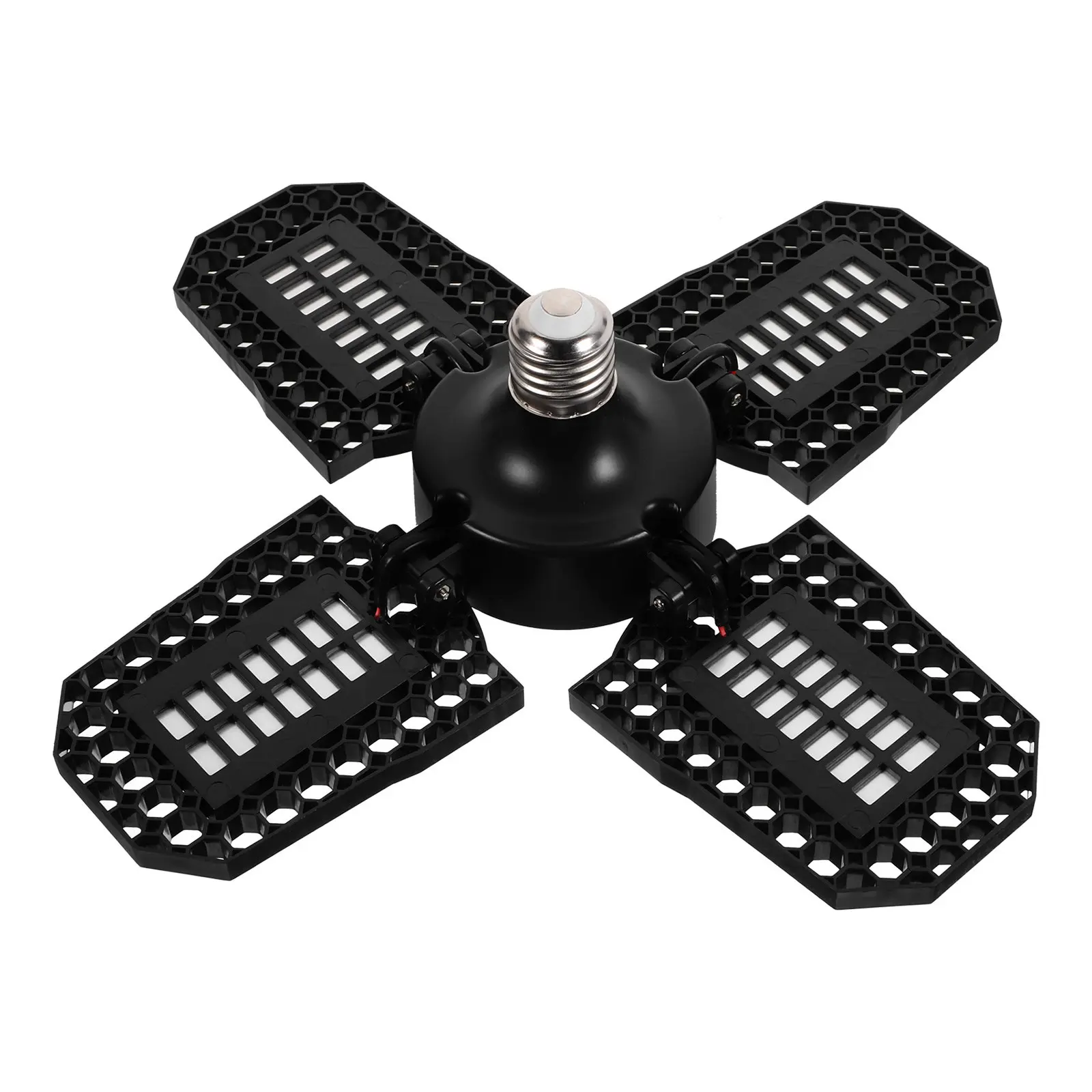 

1 шт. Регулируемый светодиодный светильник для гаража с четырьмя складными панелями, потолочный светильник для мастерской, подвала, склада