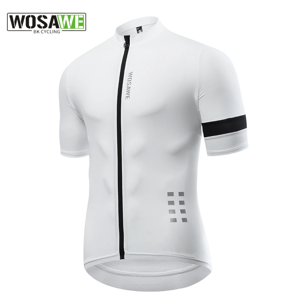 

WOSAWE Men Cycling Jersey Reflective Quick Dry Cycling Clothing MTB Bike Clothes Short Sleeves MTB Biking Shirts Breathable