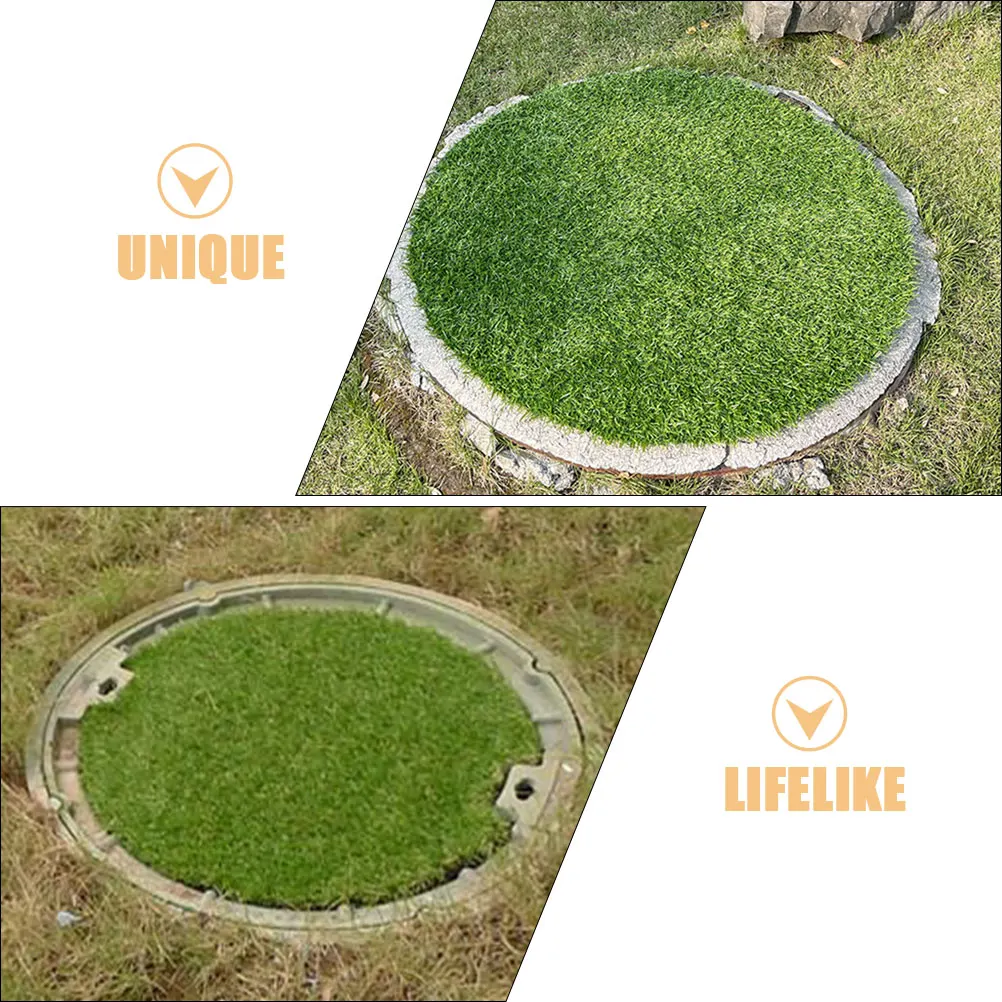 

Artificial Mat Round Faux Grass Rug For Patio Decorative Centerpiece Fake Grass Carpet Outdoor Table Decoration Dining