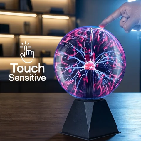 3/4/5/6 Inch Magic Plasma Ball Lamp LED Atmosphere Night Light Only Touch Sensitive Glass Plasma Light Bedroom Decor Kids Gifts