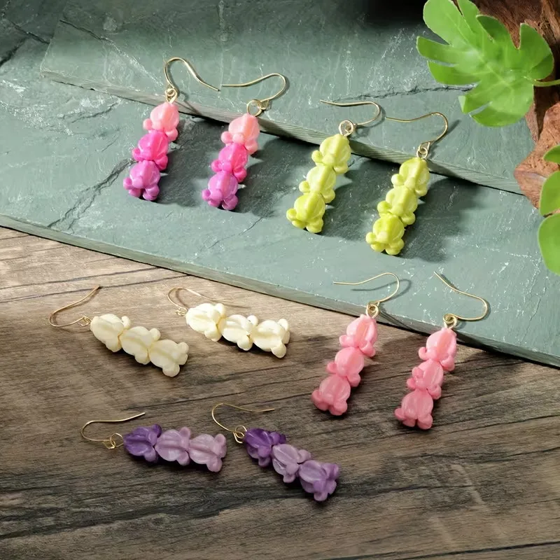 Hawaiian Island Design Crown Flower Earrings