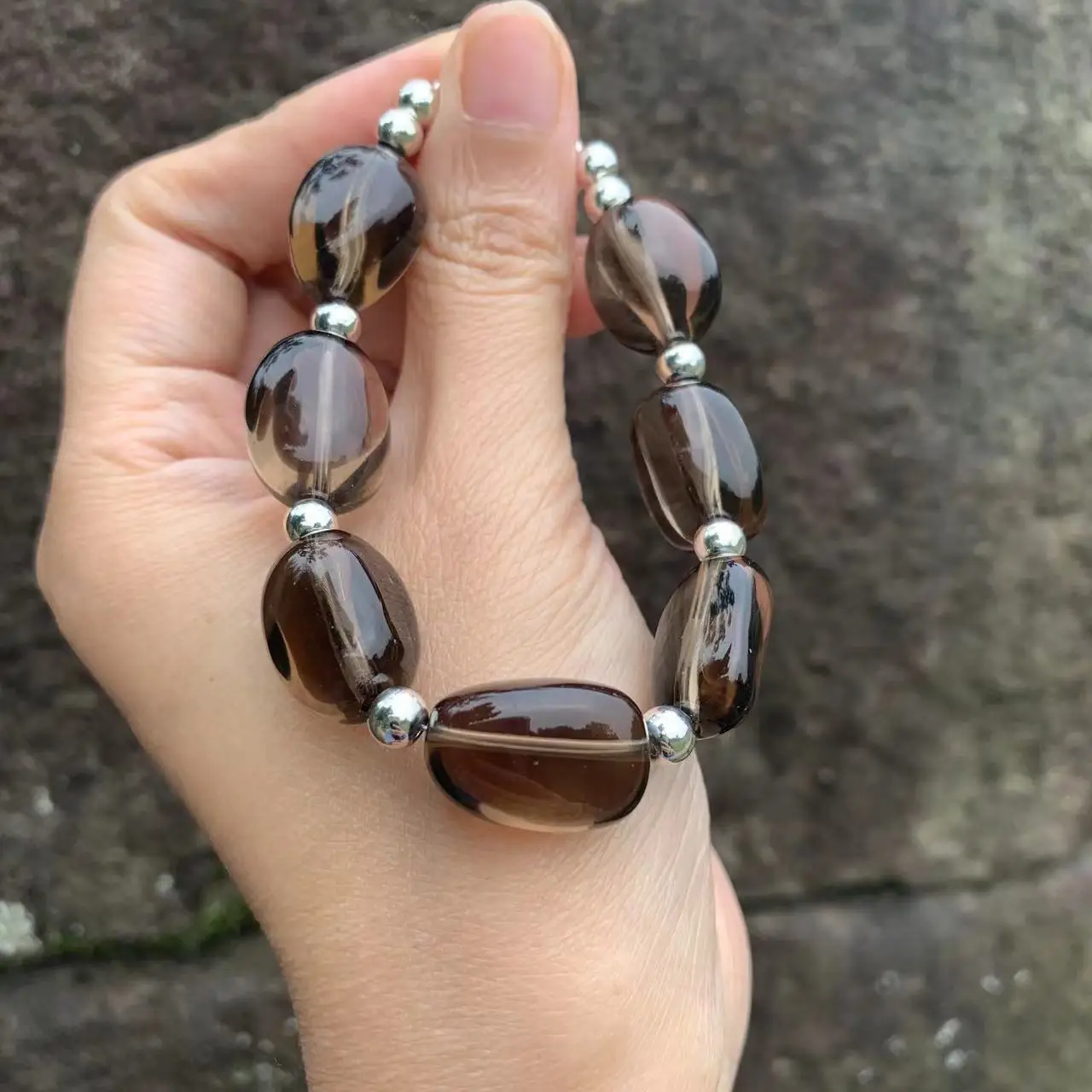 Natural Smoky Crystal Quartz Bracelet Irregular Jewelry Wholesale Design Handmade GEM Beads Healing Women Jewelry Gifts