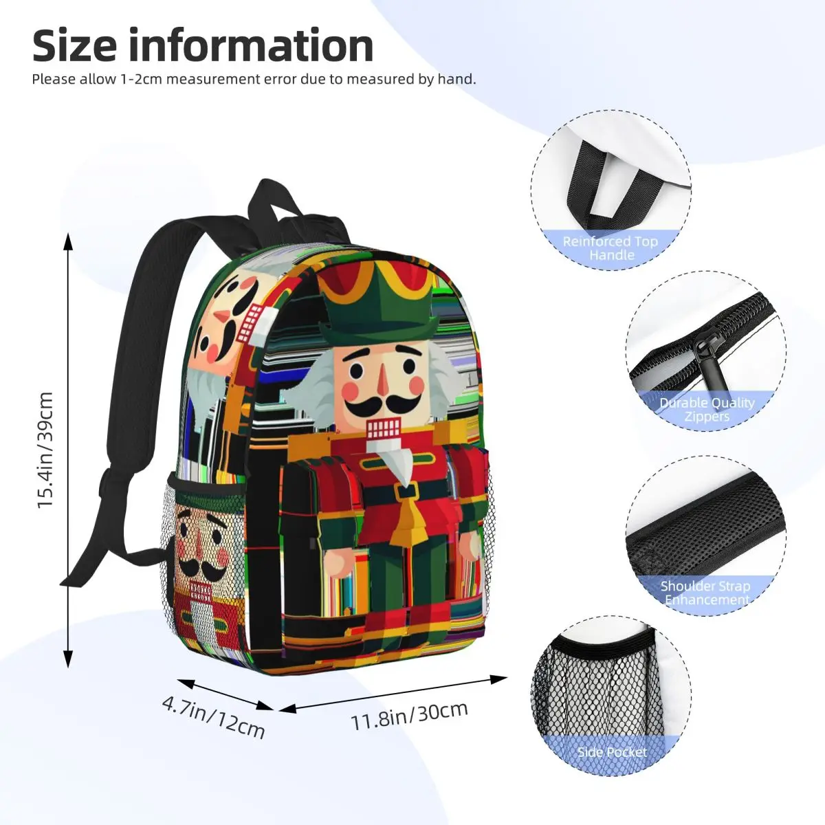 كسارة البندق لعبة الجندي هدية عيد الميلاد على ظهره رائجة البيع Daypack بنين بنات BookBag حقائب الكتف للرجال النساء حقيبة مدرسية للأطفال