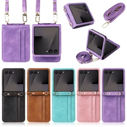 For Samsung Galaxy Z Flip 7 Luxury Leather Flip Wallet Phone Case For Samsung Z Flip 7 FE Case Stand Function Card Holder